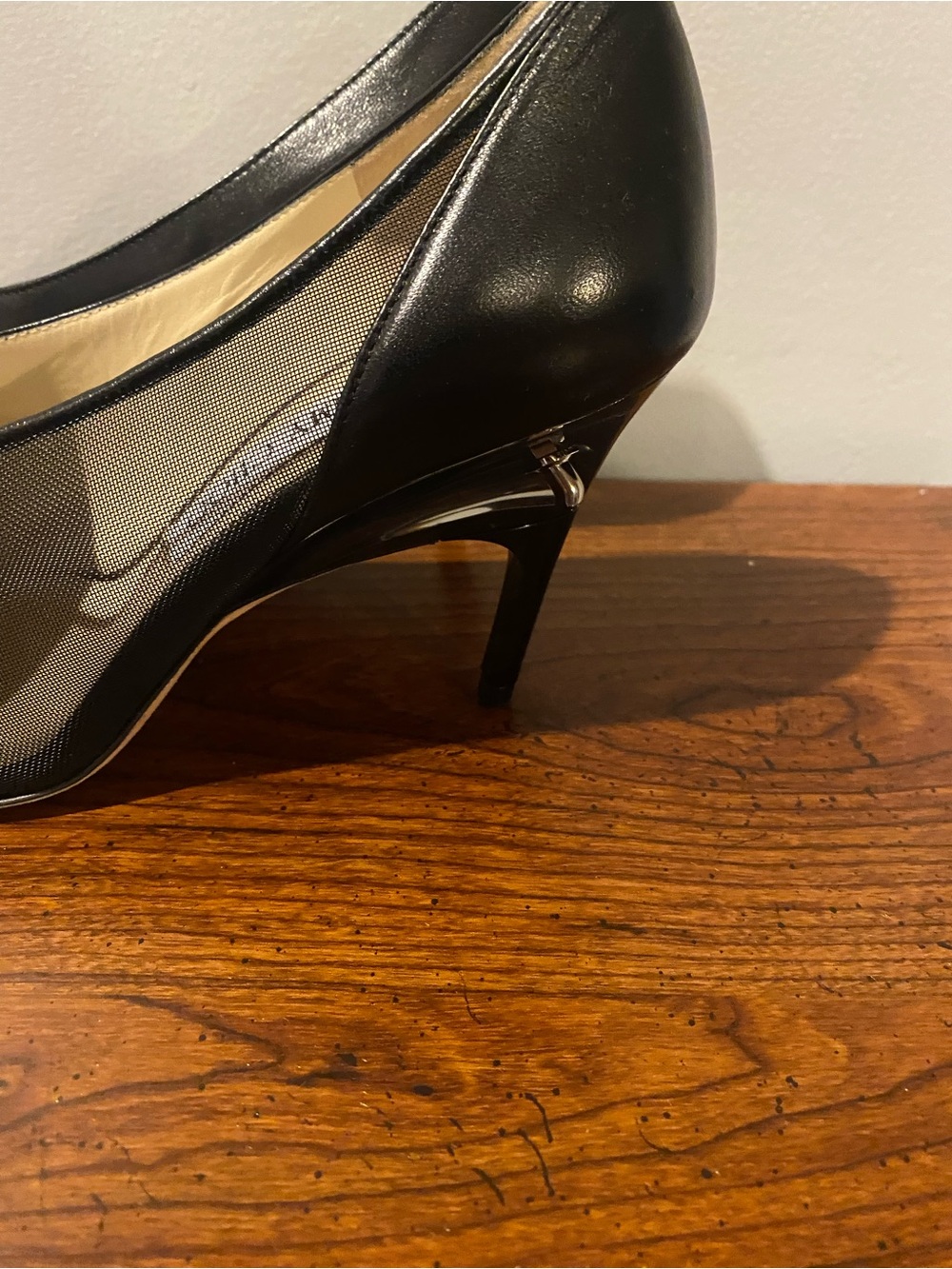 Jimmy Choo Siba Black Pointed Toe Mesh Pumps size 38.5 - Picture 5 of 5